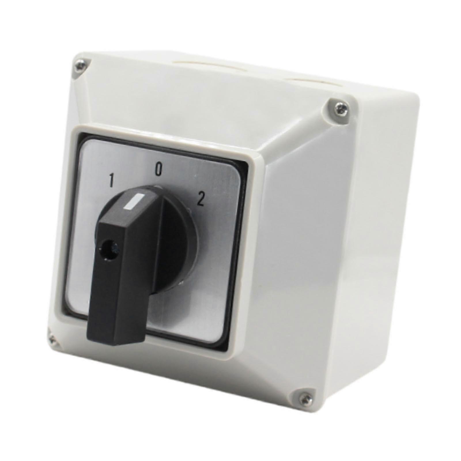 Rotary Transfer Switch Waterproof Base Box, 3Position, Easy Installation for Electrical Systems