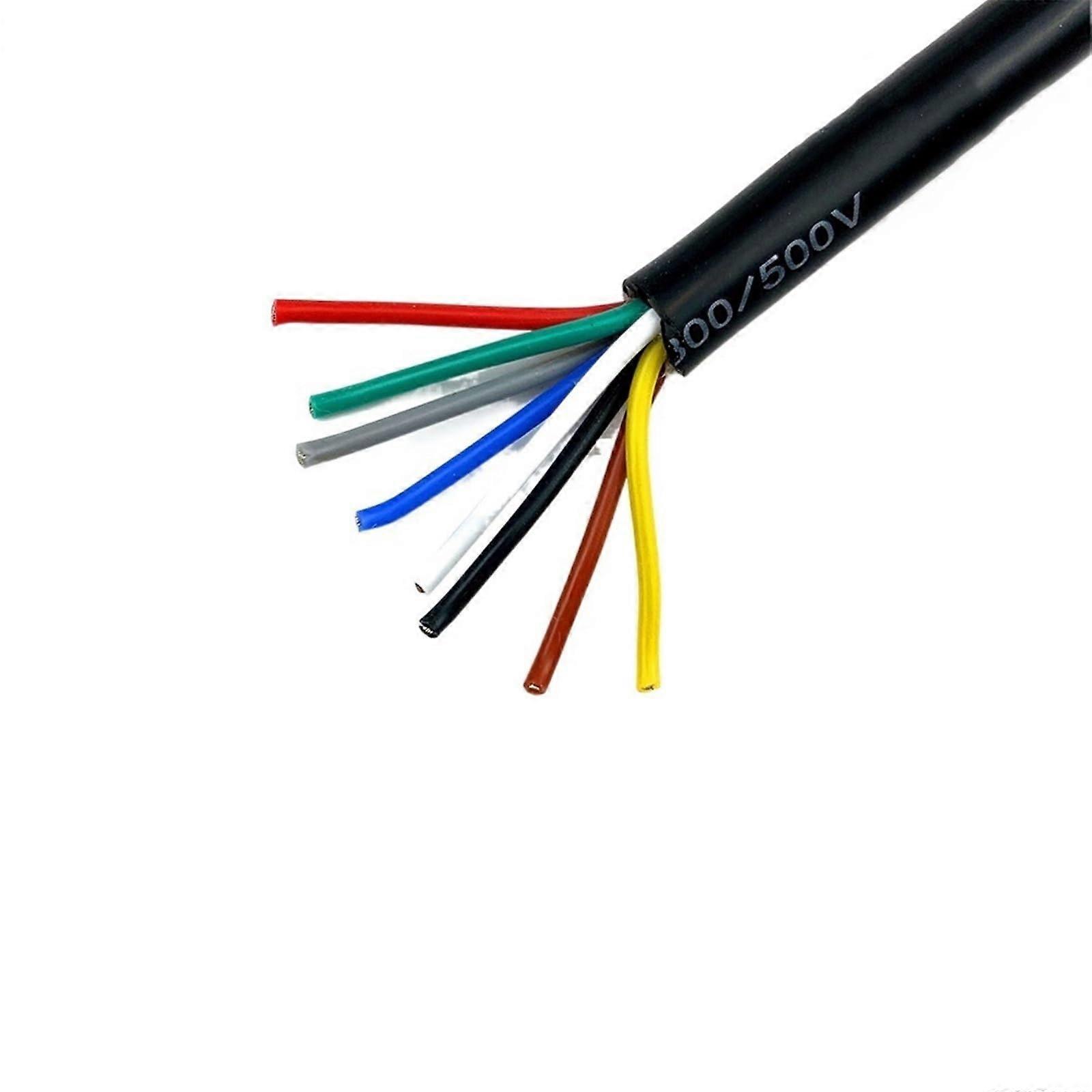 Electrical Wire 2 3 5 6 8 Core Sheathed Cable, 5 Metres, 20 AWG, Multi-Pin Silicone Wire, 8C-20AWG, 0.5mm2