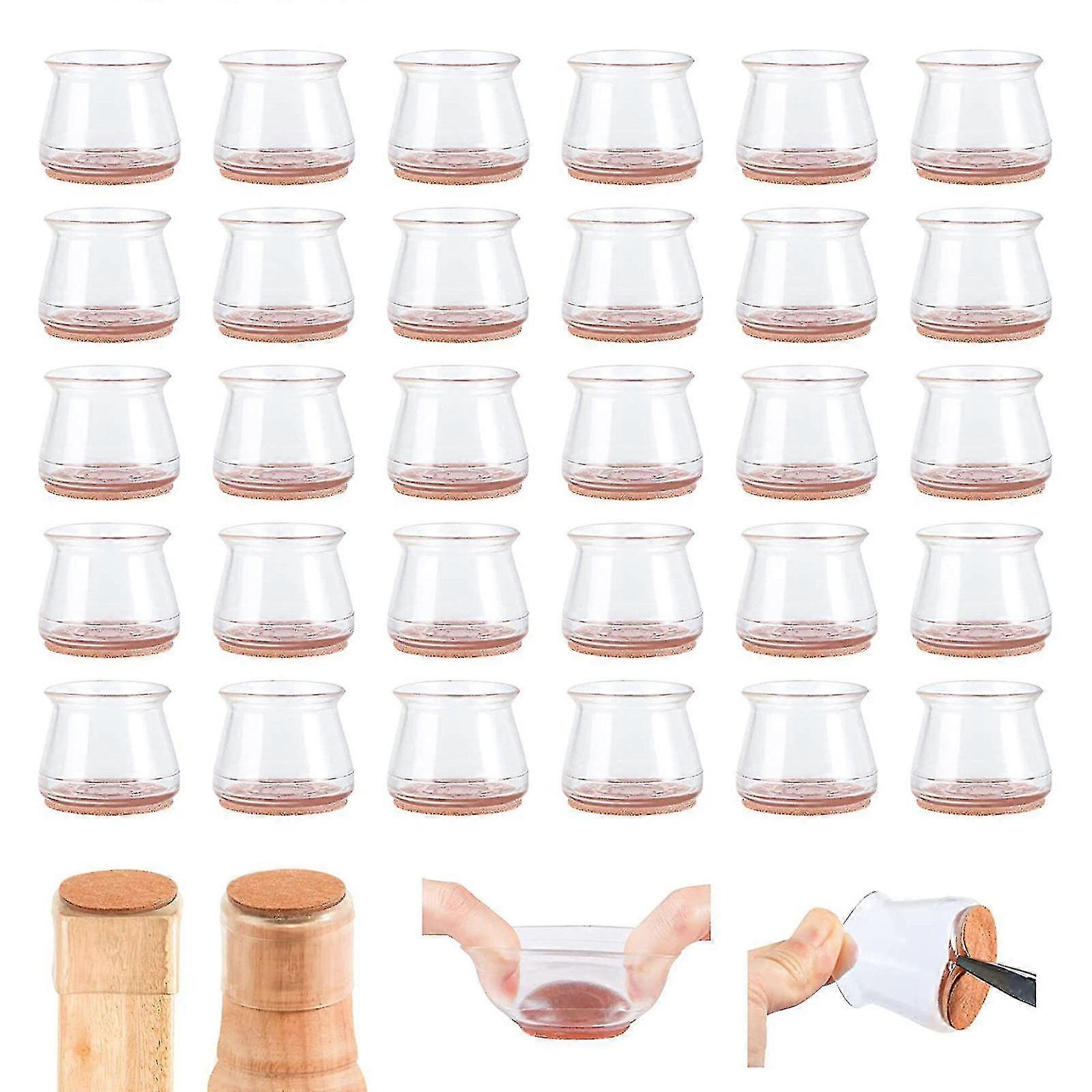 36 Pcs Chair Leg Floor Protectors, Silicone Chair Leg Protectors for Hardwood Floors, High Elastic Floor Protector