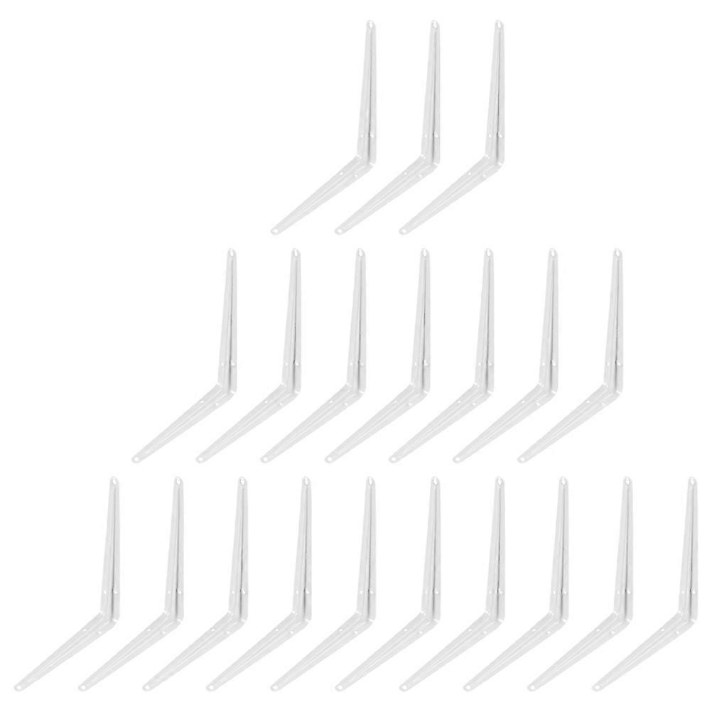 Adhesive Shelf Bracket Wall Mounting Home Use 10x7cm White Iron Support 20Set