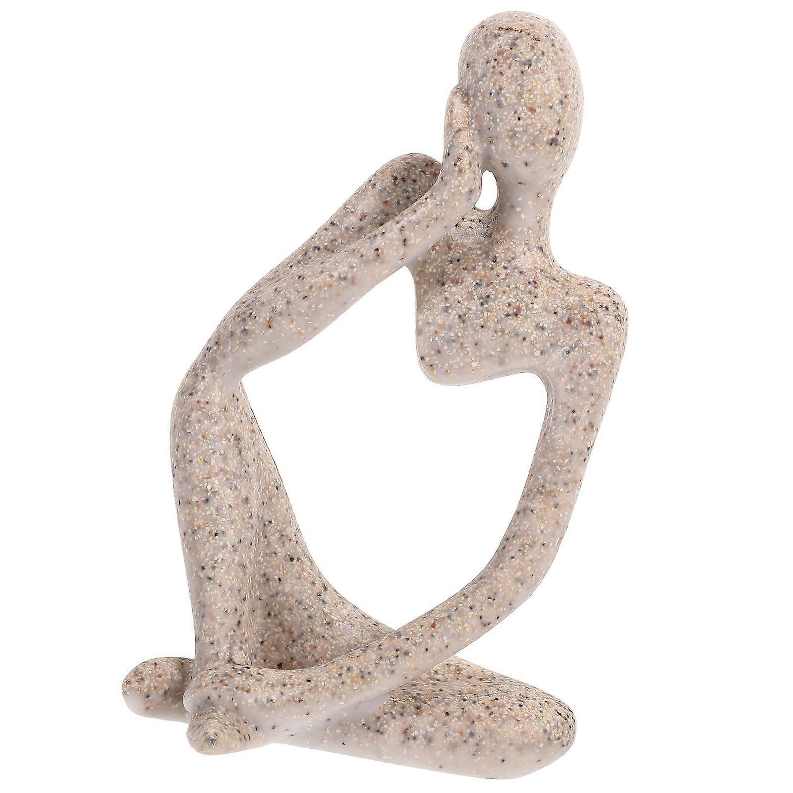 Small Thinker Statue Resin Thinker Decoration Aquarium Decor 9x5.6x12.5cm 1 Set