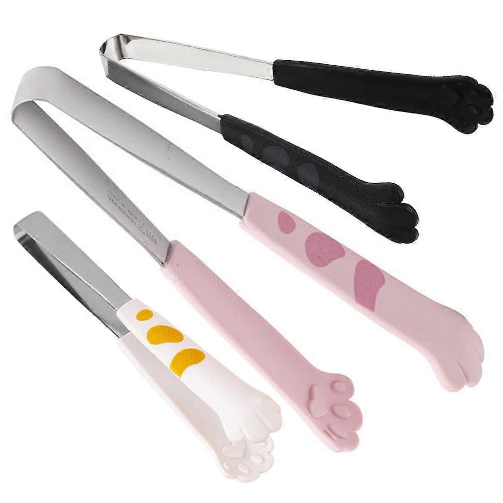 BBQ Tong Multi-Function Barbecue Clip Outdoor Accessory Pink 3Pcs