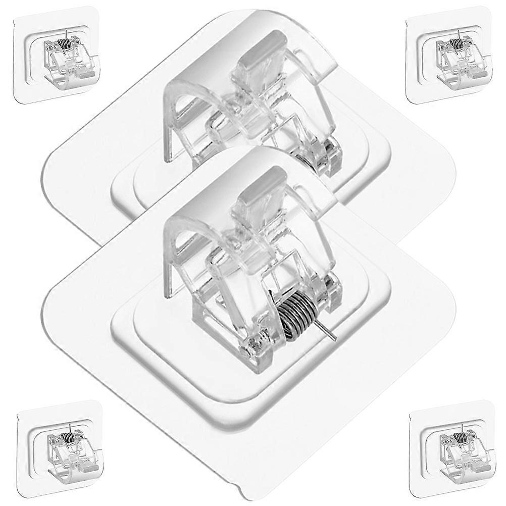 Multipurpose Rod Clips Shower Rod Holders Stable Support No Drilling Required For Homeowners 6Pcs