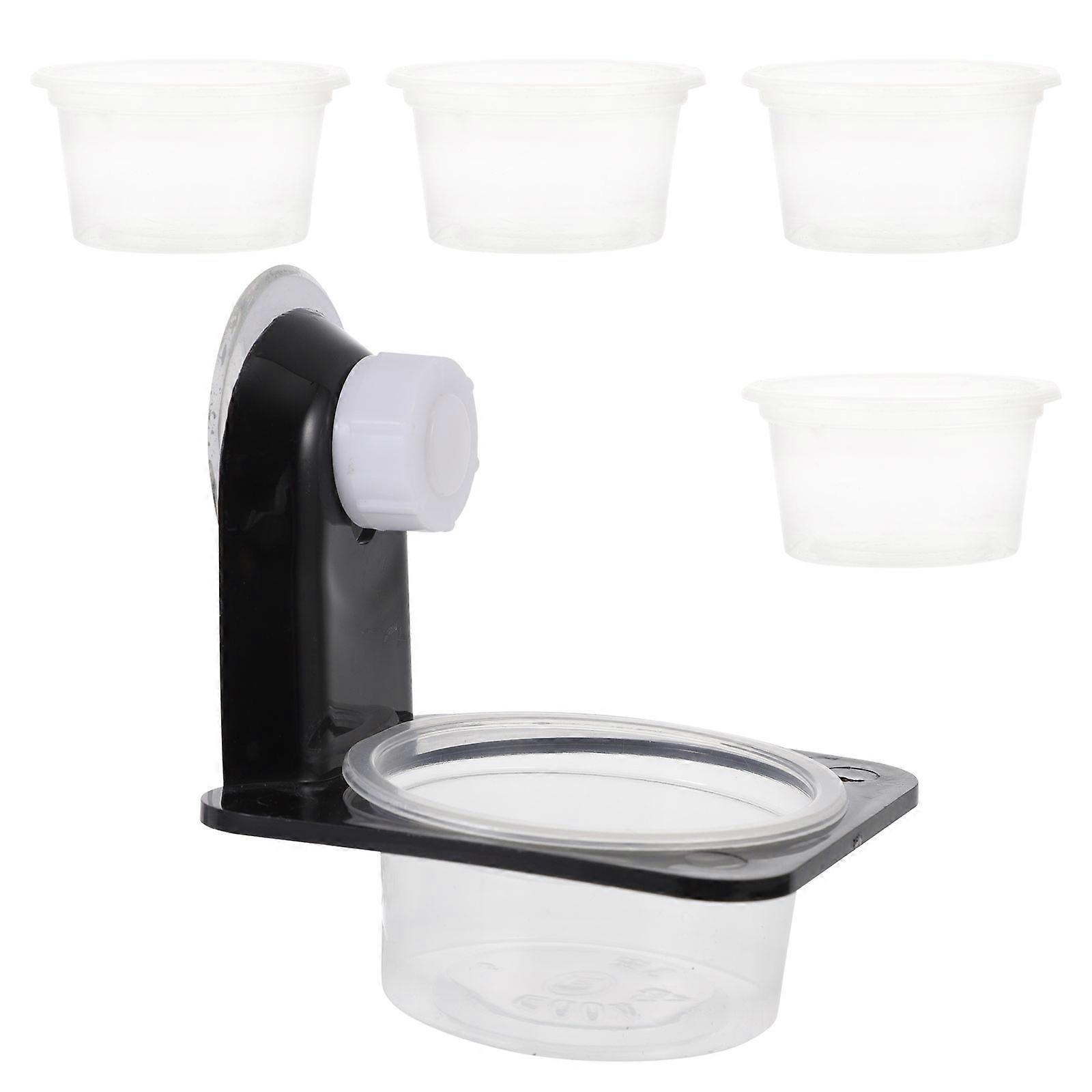 Plastic Feeding Bowl for Reptile Pets with Compact Size Black 1 Set