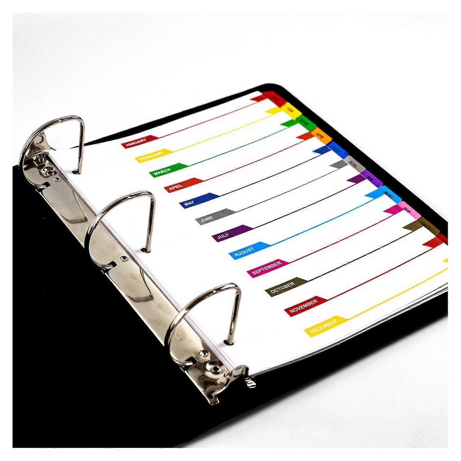 Multicolor Binder Dividers for 3-Ring Binders, Reinforced Tabs, Letter Size 21.6 X 28 Cm, 31-Page Organizer For School