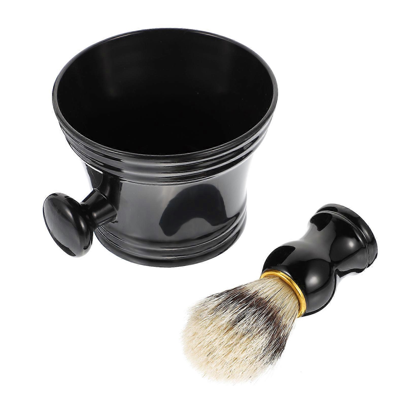Men's Grooming Kit 2pcs Durable Shaving Brush with Soap Bowl Gentle Exfoliation for Home and Travel Use