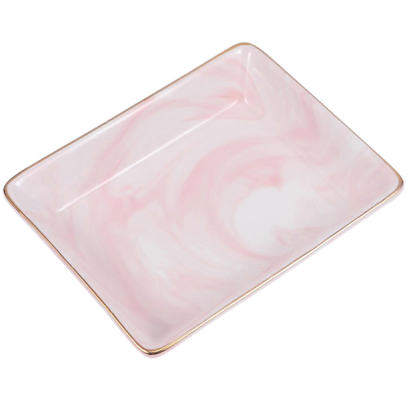 Elegant Marble Pattern Jewelry Display Tray with Soap Holder for Bathroom Organizer – Stylish Vanity Counter Storage for Rings, Necklaces, and