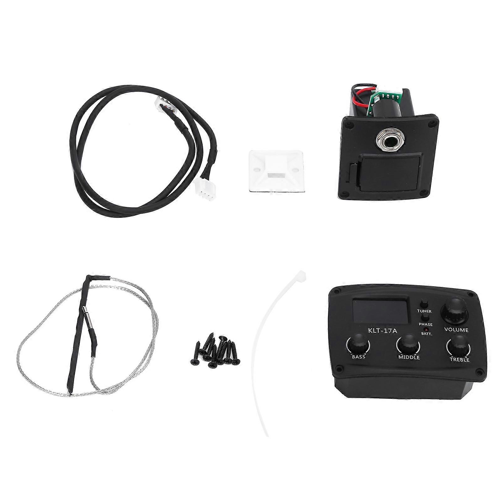 Guitar Pickup LCD Display Tuner Set Kit Instrument Accessory Replacement for Folk ClassicKLT-17A