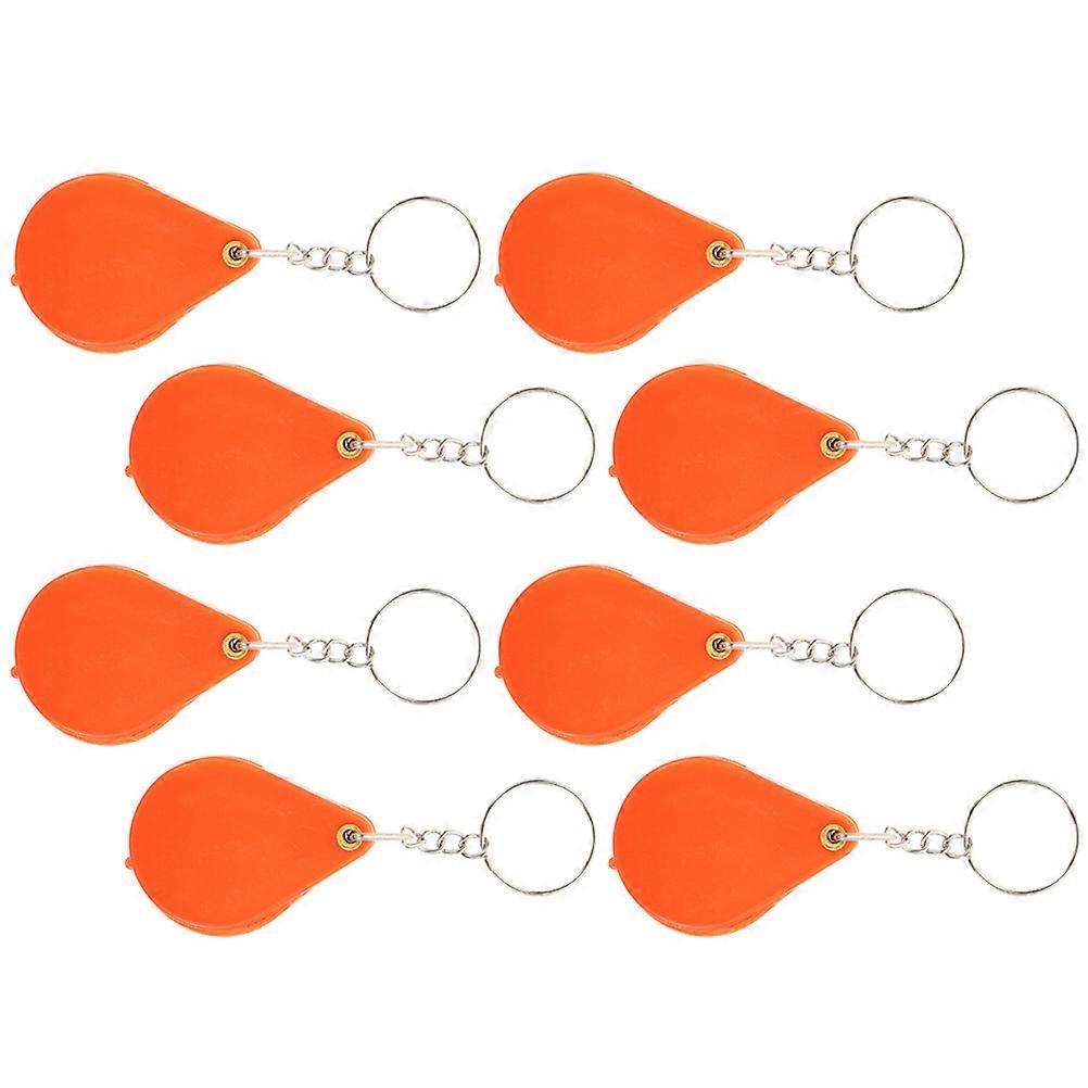 Portable 8pcs Folding Magnifier Keychain Compact Handheld Loupe Set with Case for Jewelry, Coins, Stamps & Daily Inspection