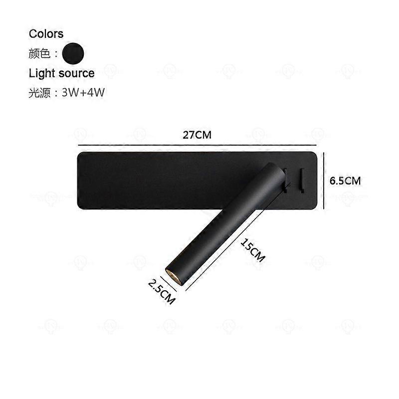 White Nordic Bedside Wall Lamp Led Bedroom Reading Wall Lamp Study With Switch Adjustable Angle Rotating Wall Lamp