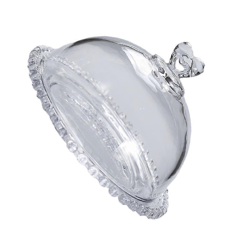 Glass Food Tray Transparent Heart-shaped Handle 19X19X13cm Display Snacks 1 Set