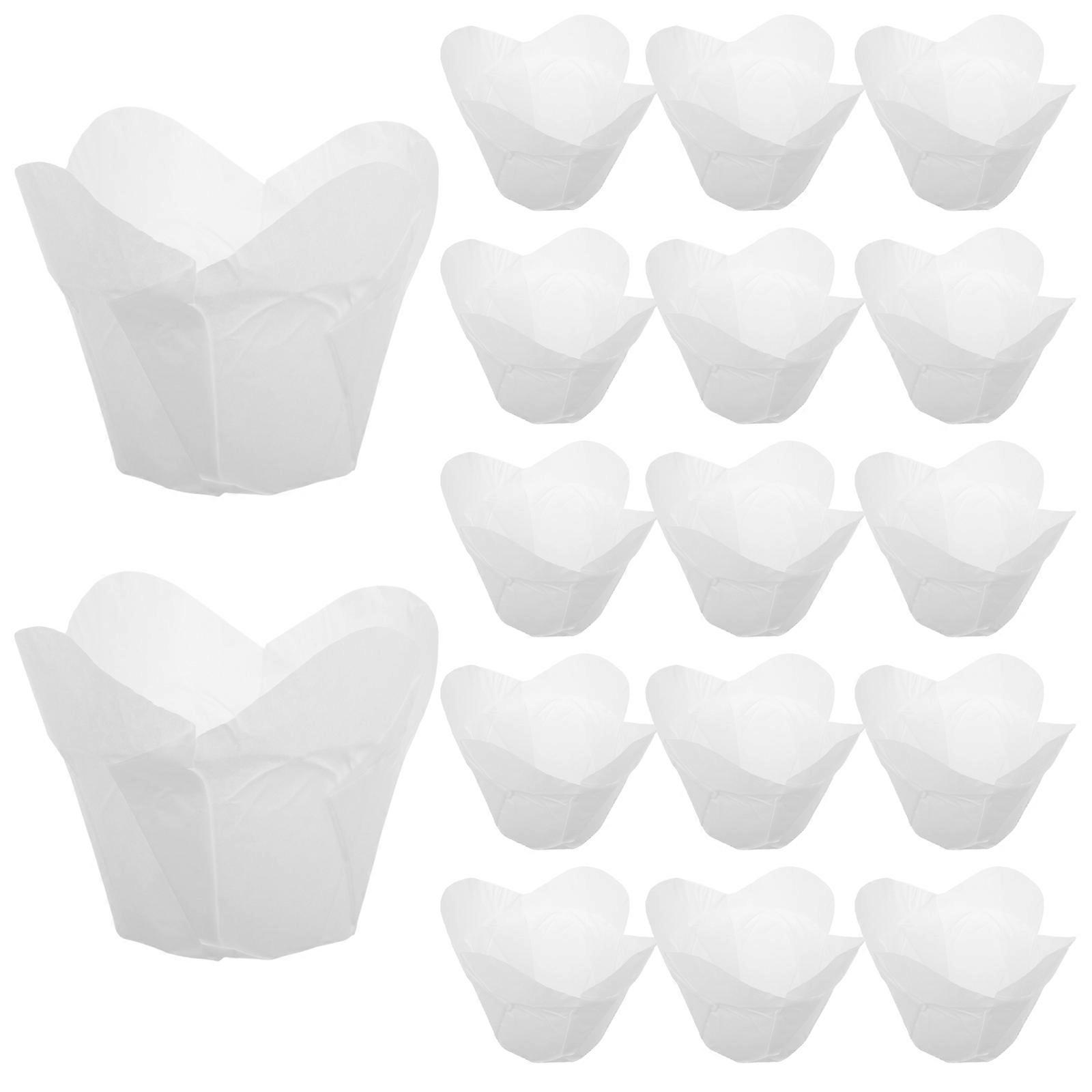 Baking Cups Oilproof Paper Lotus Cup Shape for Home and Bakery Use 100Pcs