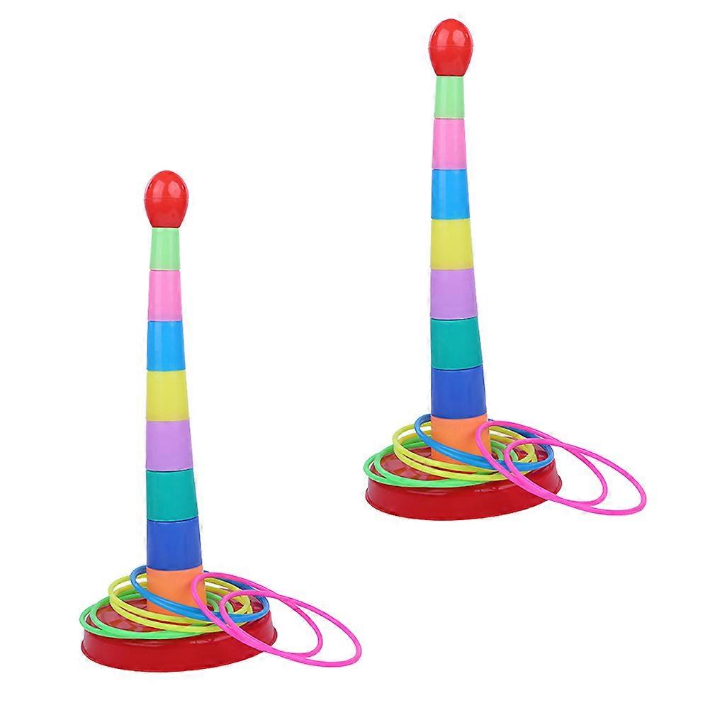 2 Sets Kids Ring Toss Game Colorful Throwing Ring Toy Set Agility Practice Games for Children