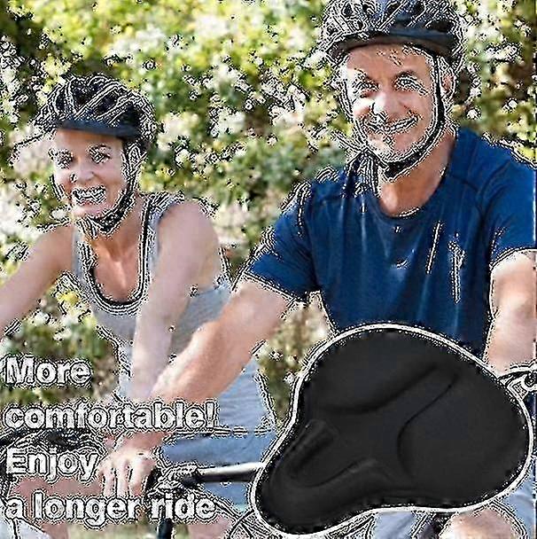 Exercise bicycle saddle cover - Soft wide padded seat cushion
