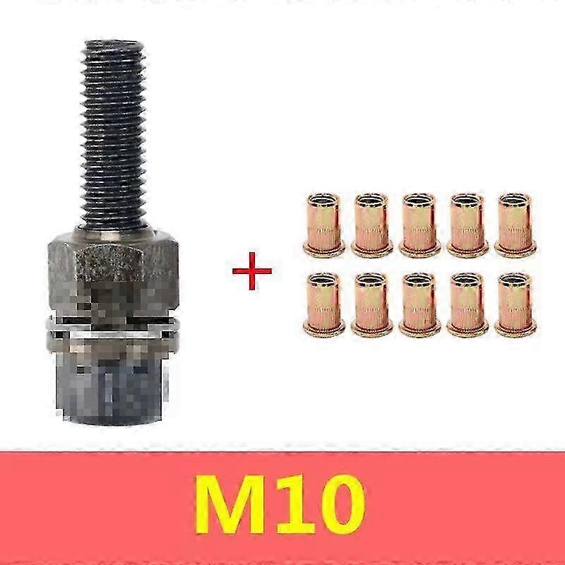 2025 M10 10PCS Rivet Nut Home Car License Plate Tin Manual Pull Rivet Nut Simple Tool