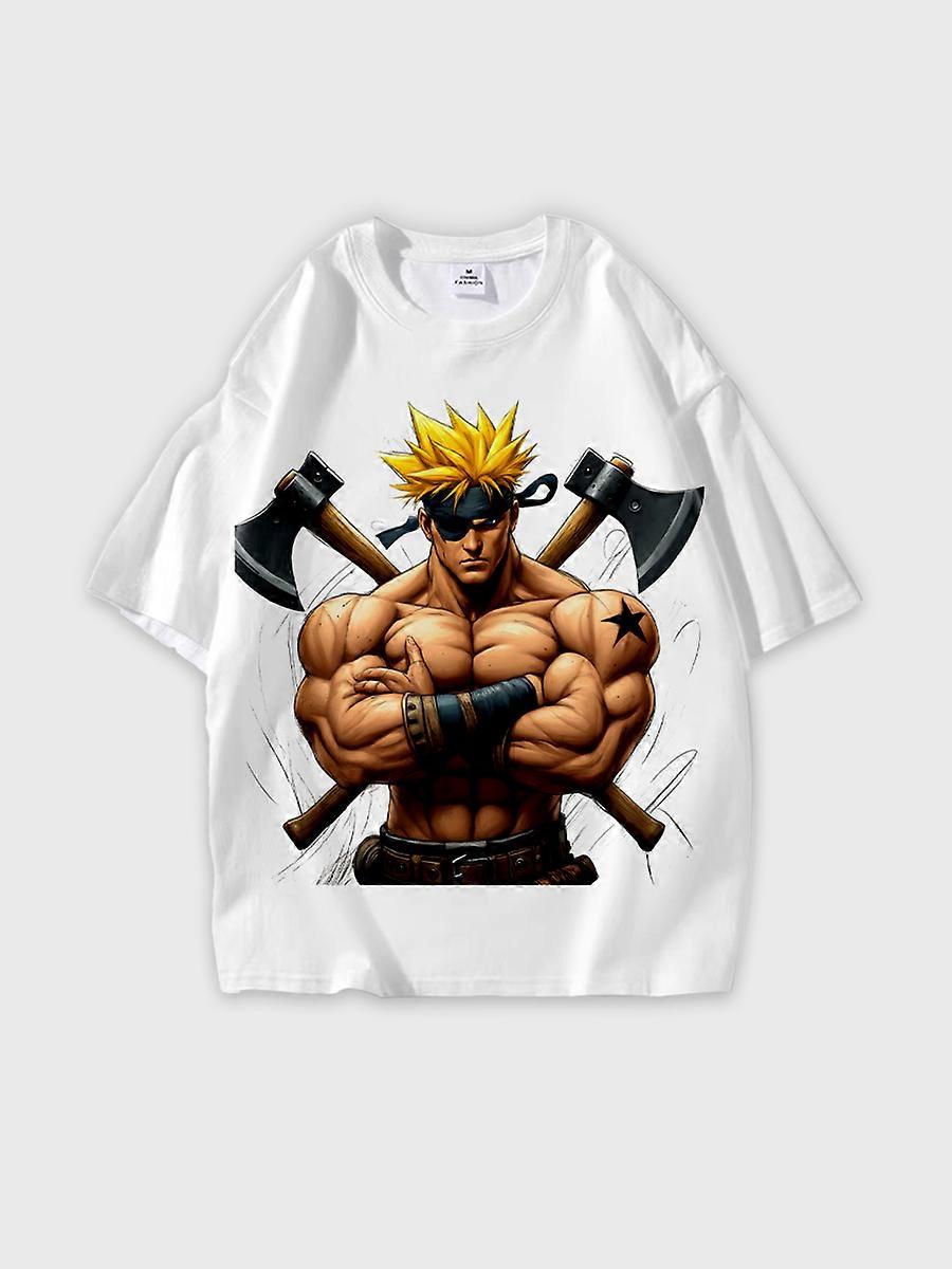 T-shirt round neck book Characters Pattern loose short sleeve E1728