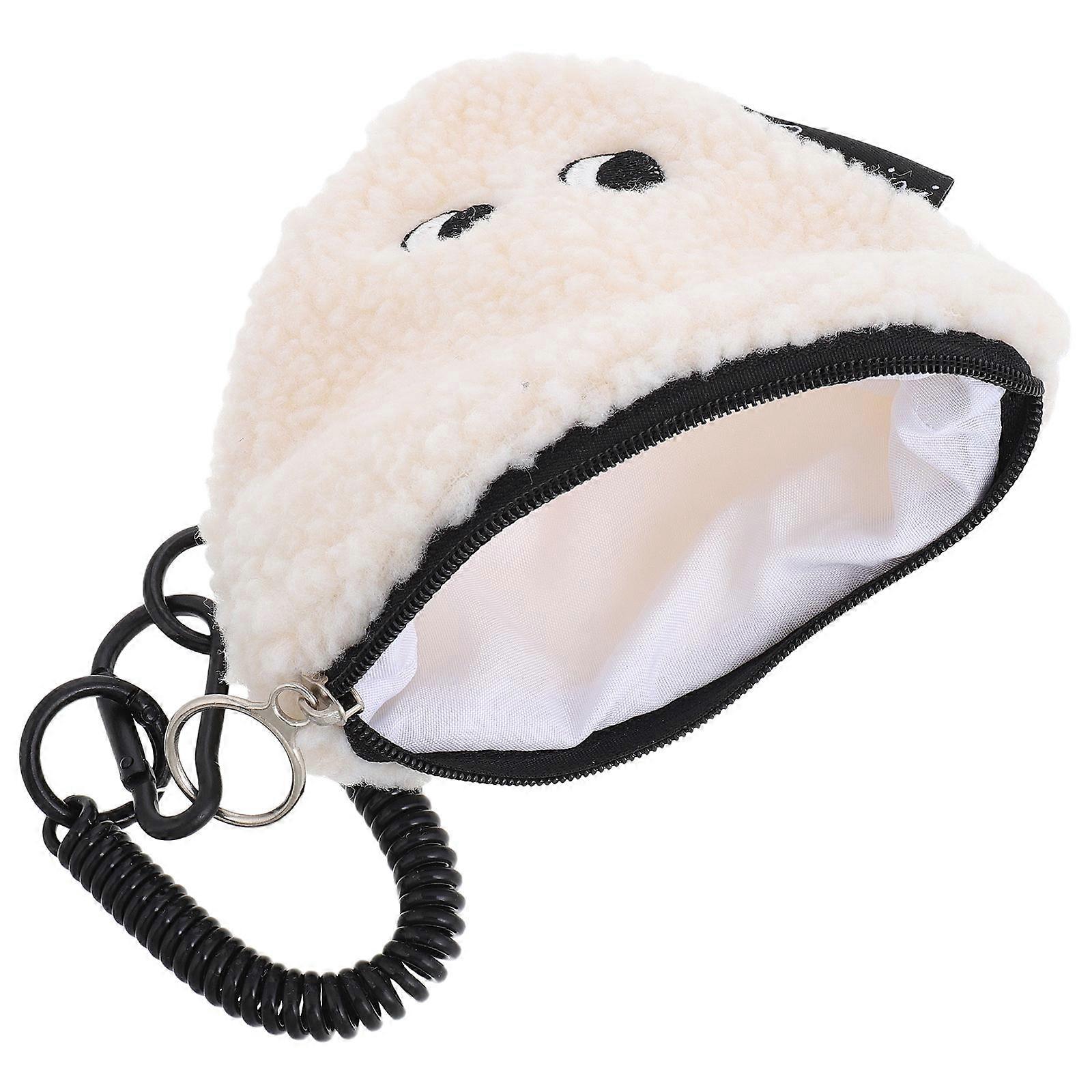 Kawaii Style Mini Onigiri Pouch Secure Storage Accessory Travel Small Coin Holder In White Color 1Pack