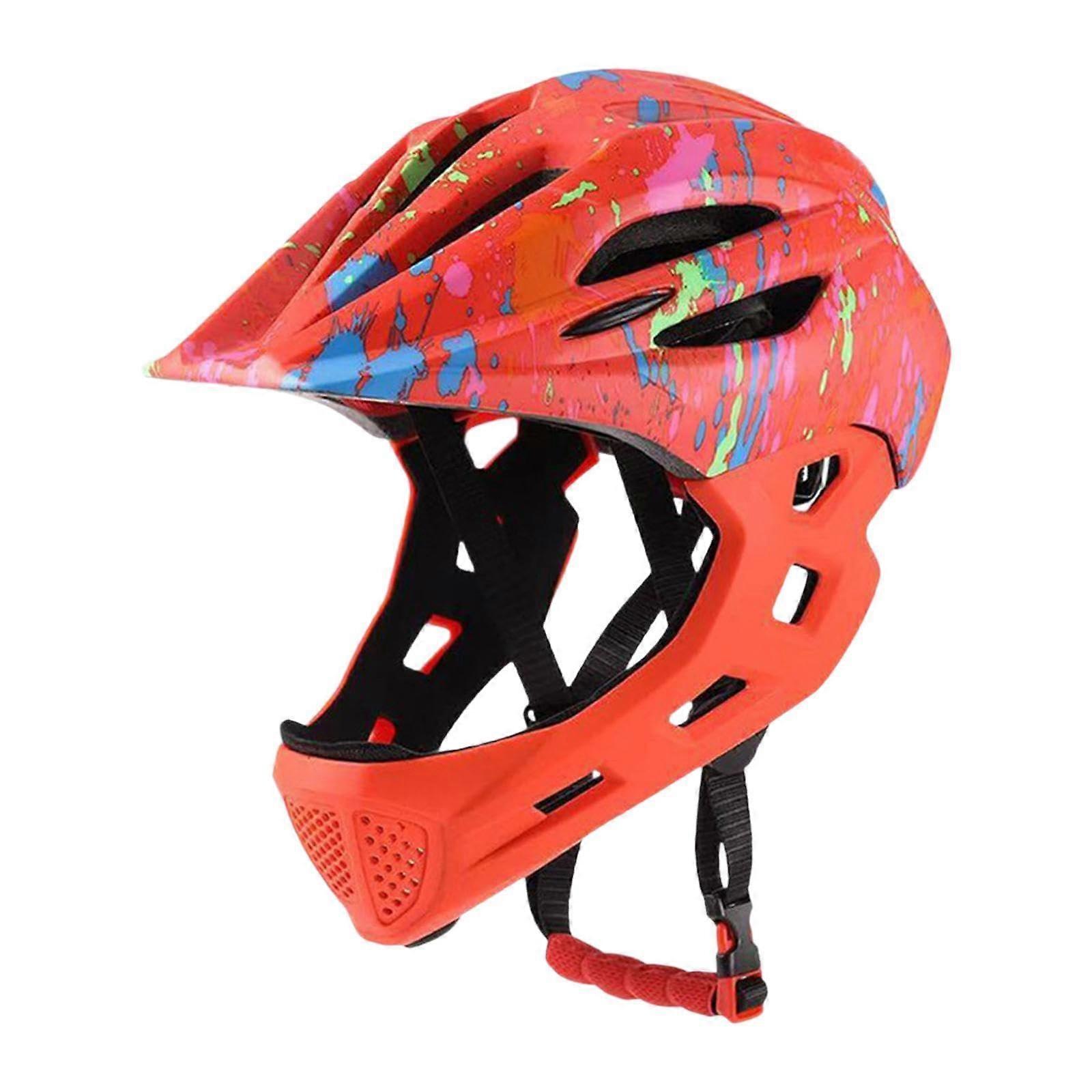 Bicycle Helmet for Children Full Face Helmet Cycling Helmet Children's Bicycle Helmet for Climbing orange