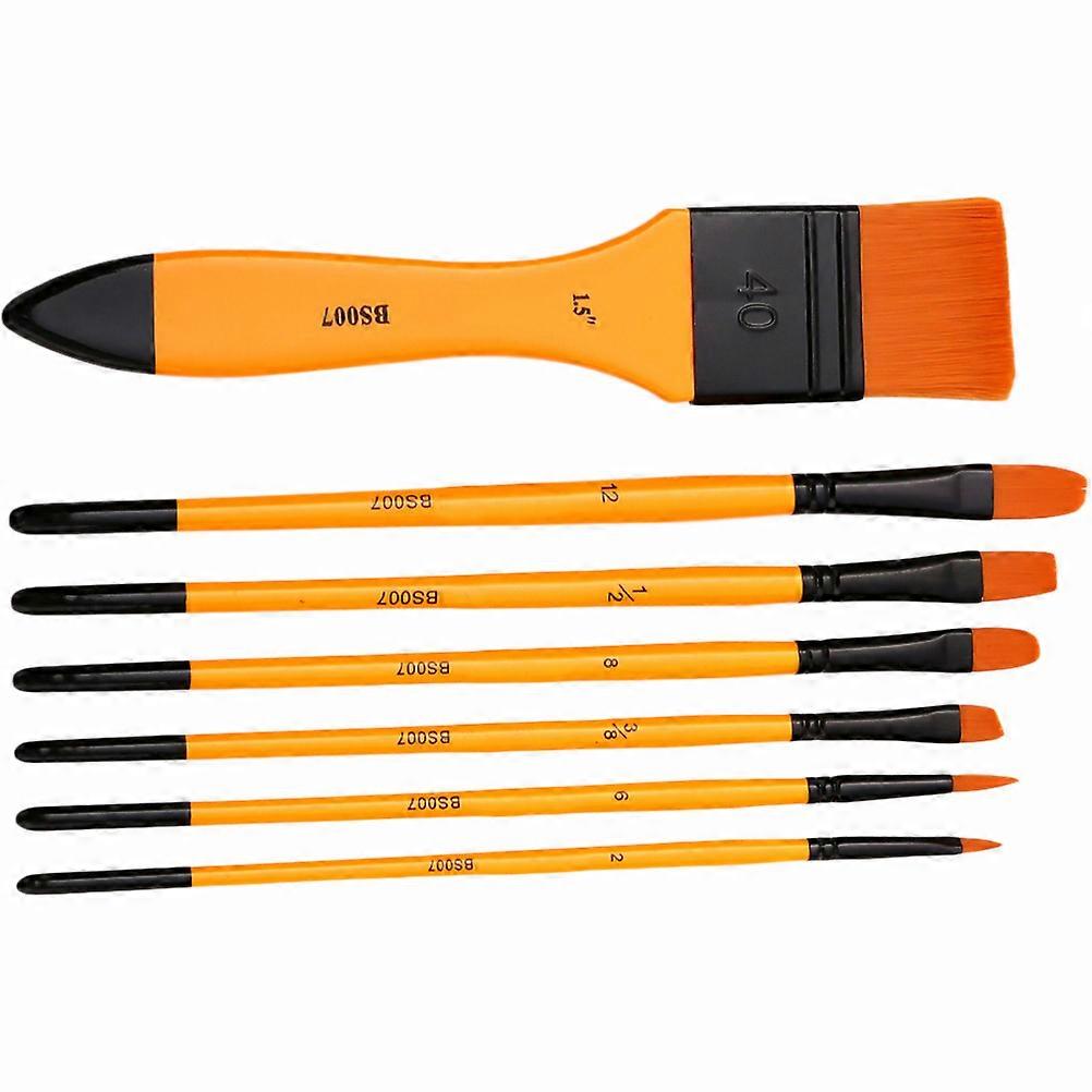 Piece Acrylic Painting Brush Set with Nylon Bristles and Fine Liner for Artists Orange