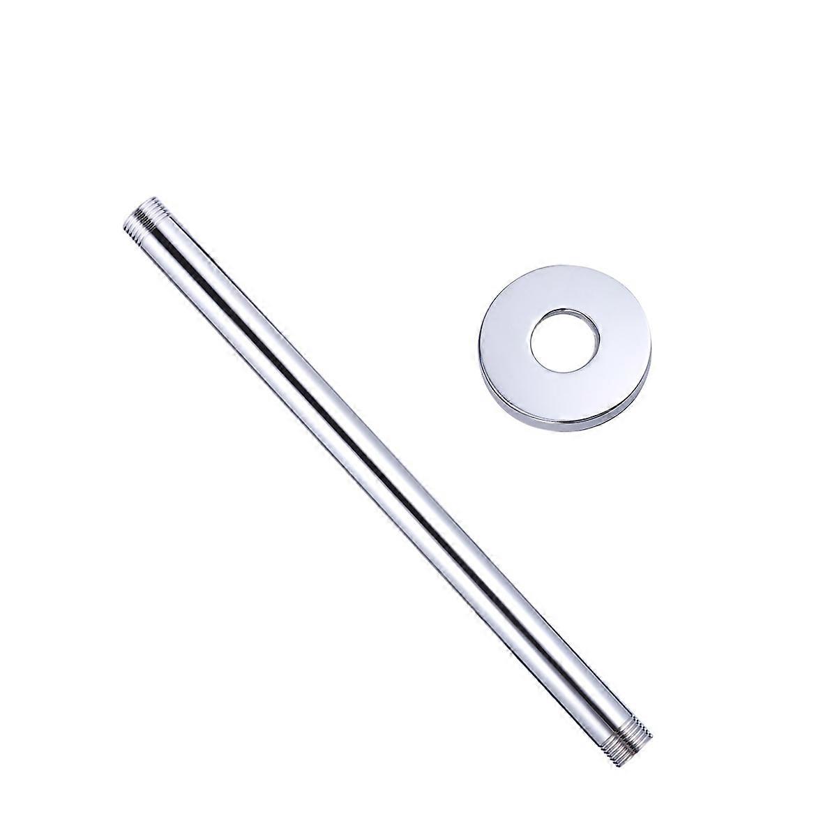 Shower Arm and Flange in Stainless Steel Silver for Ceiling Mounted Shower Use 300mm Long