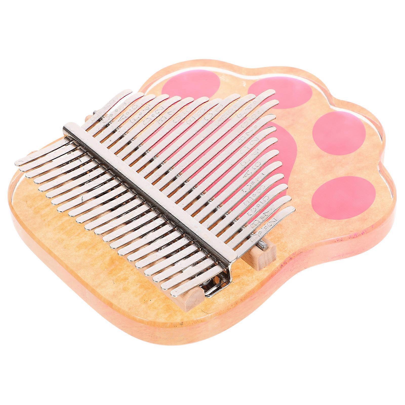 Wood Thumb Piano Small Kalimba Thumb Piano Beginner Learning Multi Color Resonance Effect Easy to Operate 1 Set