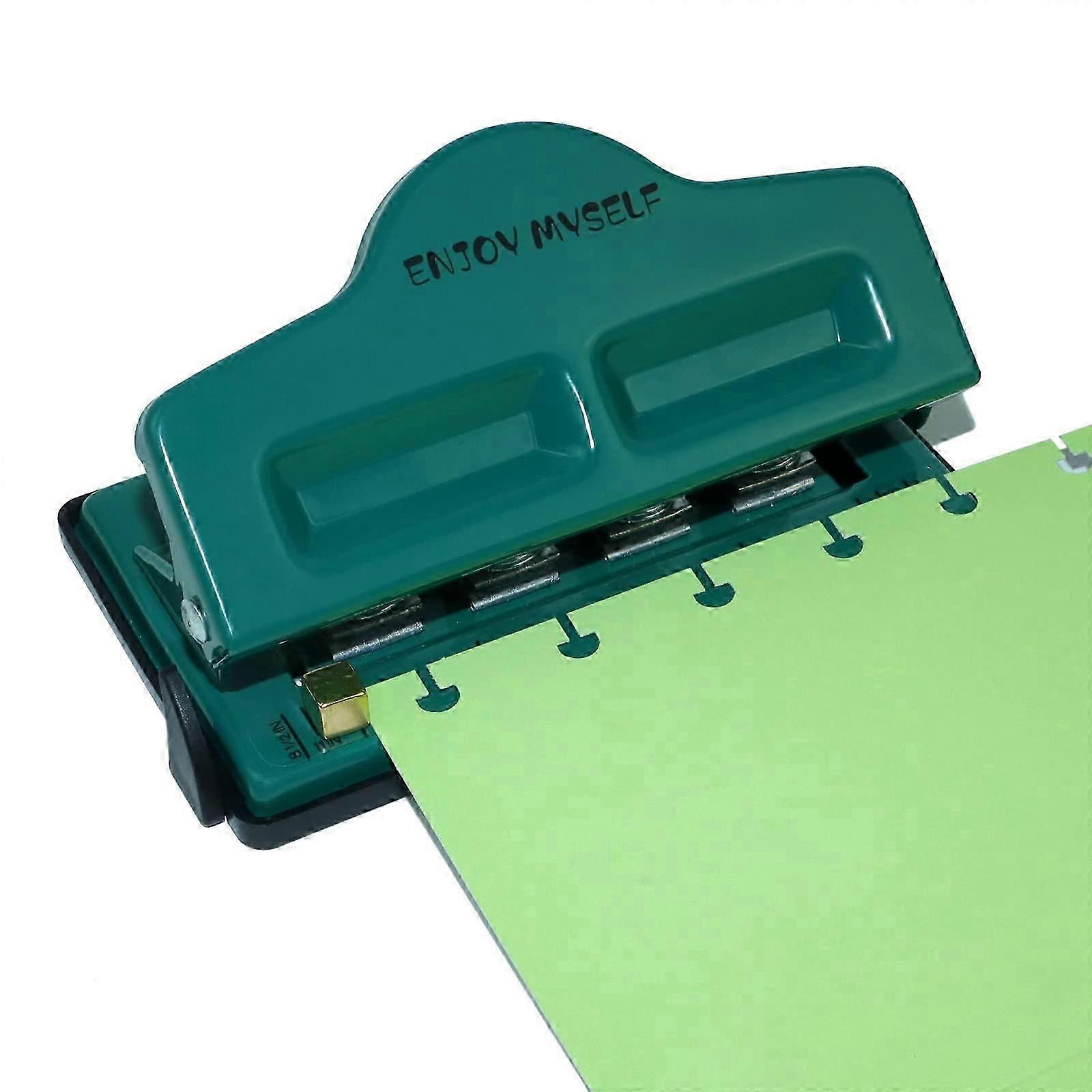 Mushroom Discbound Hole Punch for All Paper Sizes, Happy Planner Paper Puncher for Disc Bound Planner (Black Green)