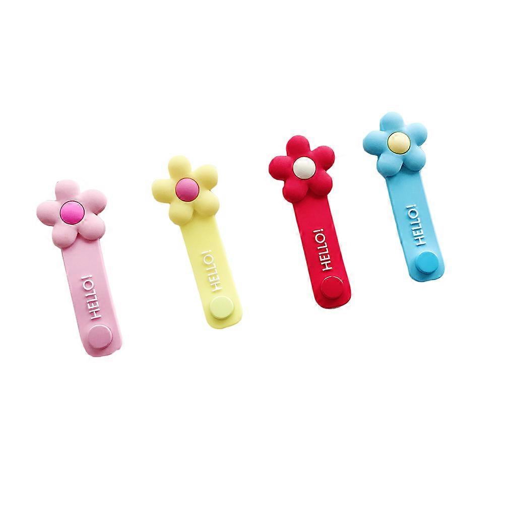 Flower Cable Organizer 2Pcs For Home Office Use Yellow Practical Tangle Prevention