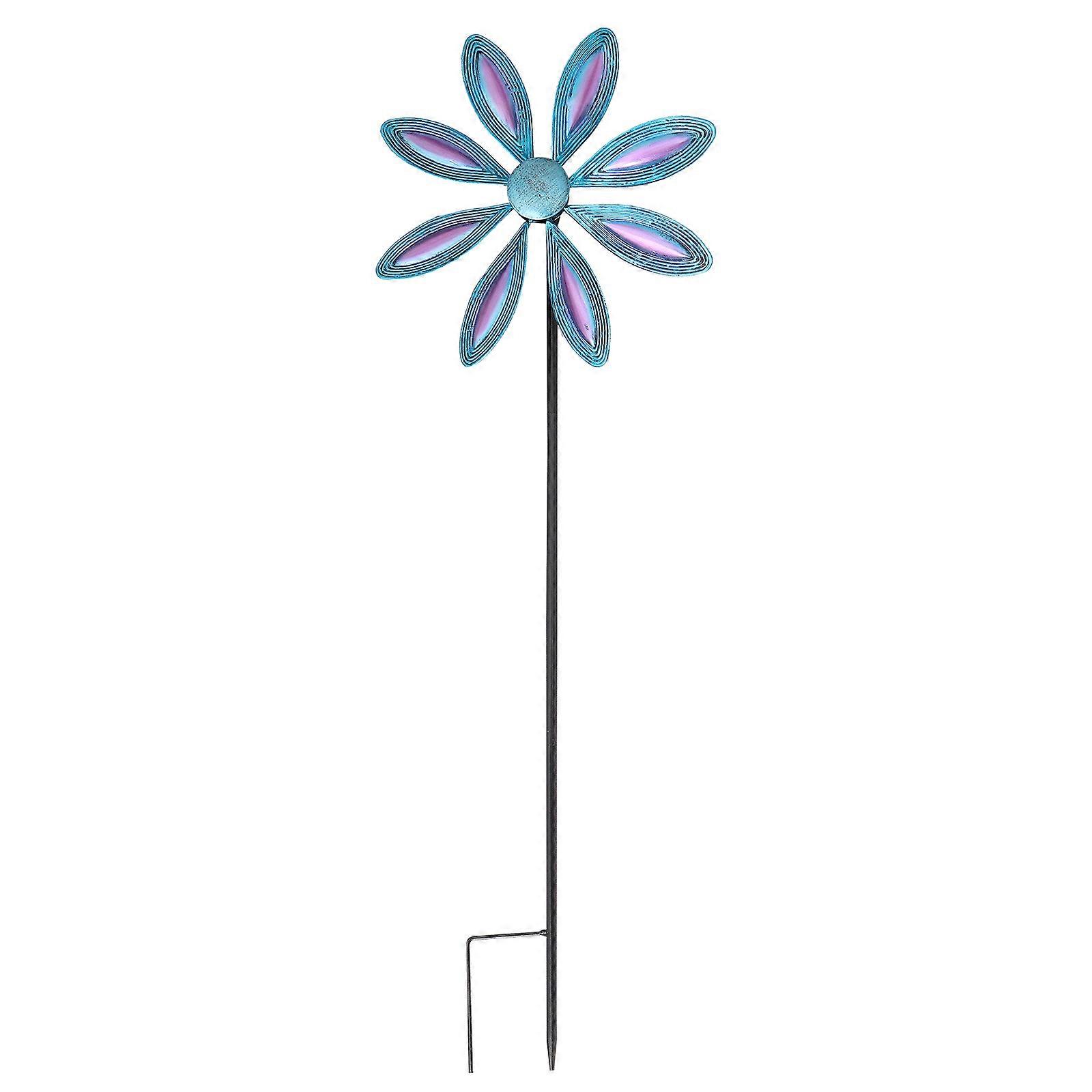 Outdoor Windmill 1Pack Wonderful Iron Pinwheel For Garden Decor With Elegant Purple Color For Lawn And Courtyard