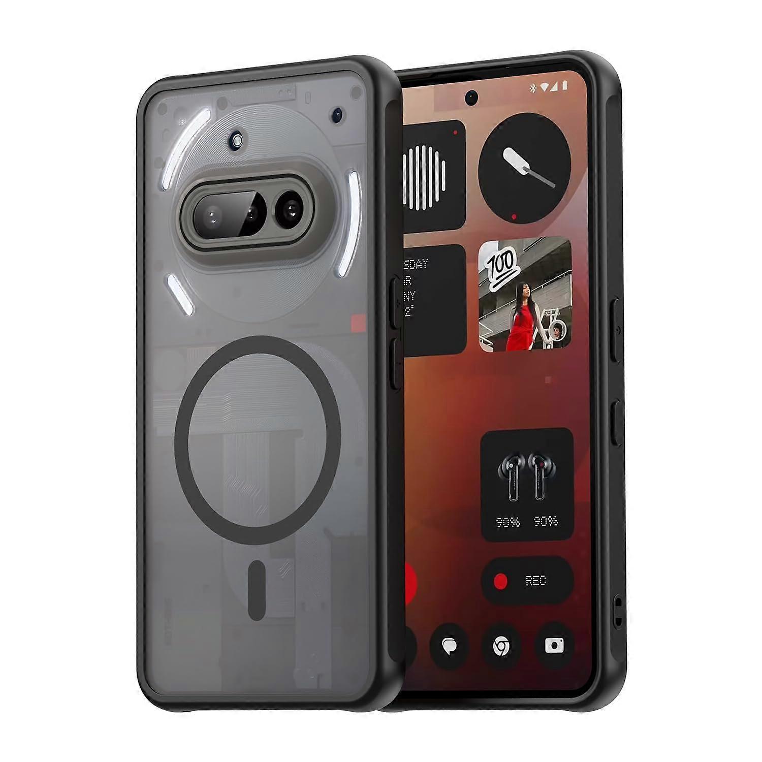 Magnetic Case for Nothing Phone 3A Compatible With MagSafe Full Camera Protection Shockproof Translucent Matte Black