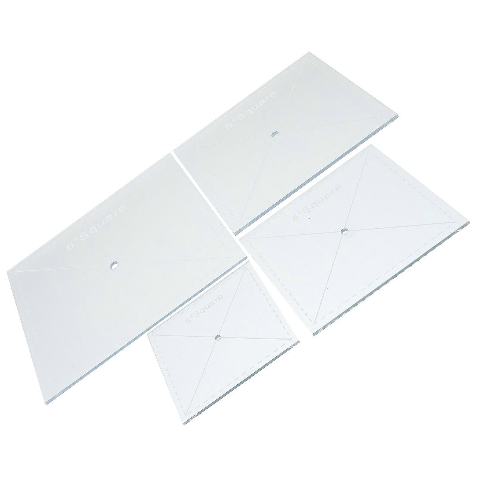 Multifunctional Quilting Sewing Ruler For Craft Projects Professional Design Acrylic 4Pcs