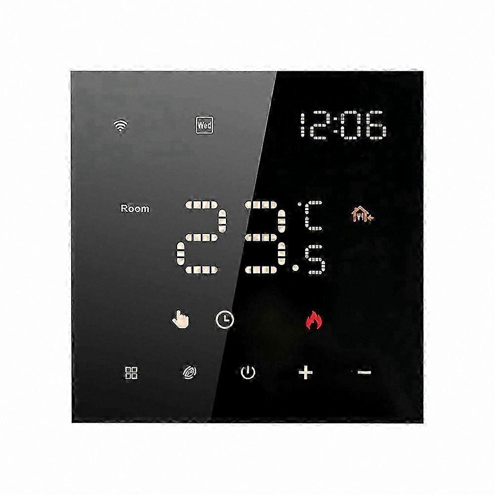 Smart WiFi Thermostat for Floor Heating, Black, Energy-Saving Temperature Control Solution