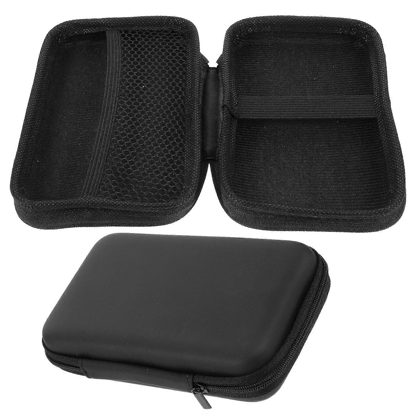 Cable Organizer Travel Case Sanitary Pouch Portable Carrying Case Daily Use Rectangular Black 2Pcs
