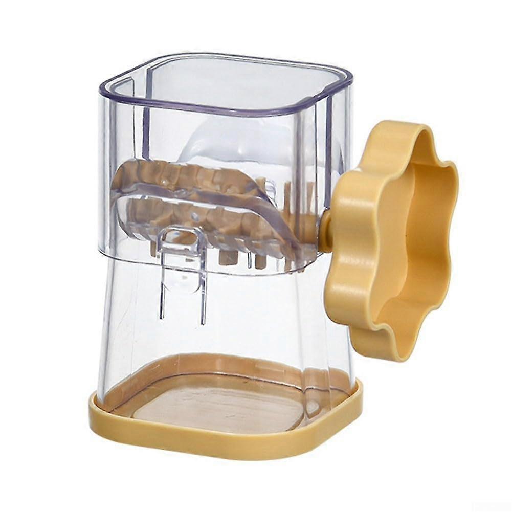 Nut Grinder Manual All-In-One Kitchen Tool With Transparent Chamber, 360 Degree Handle, 3-Layer For Walnuts Yellow Gelb