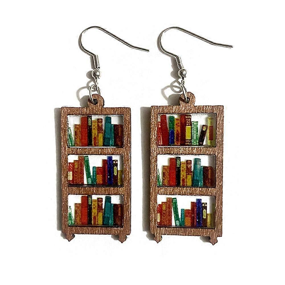 Acrylic Bookcase Earrings Dangle Bookshelves Earrings for Graduation Gift, Teacher Student Accessory, Unit Size
