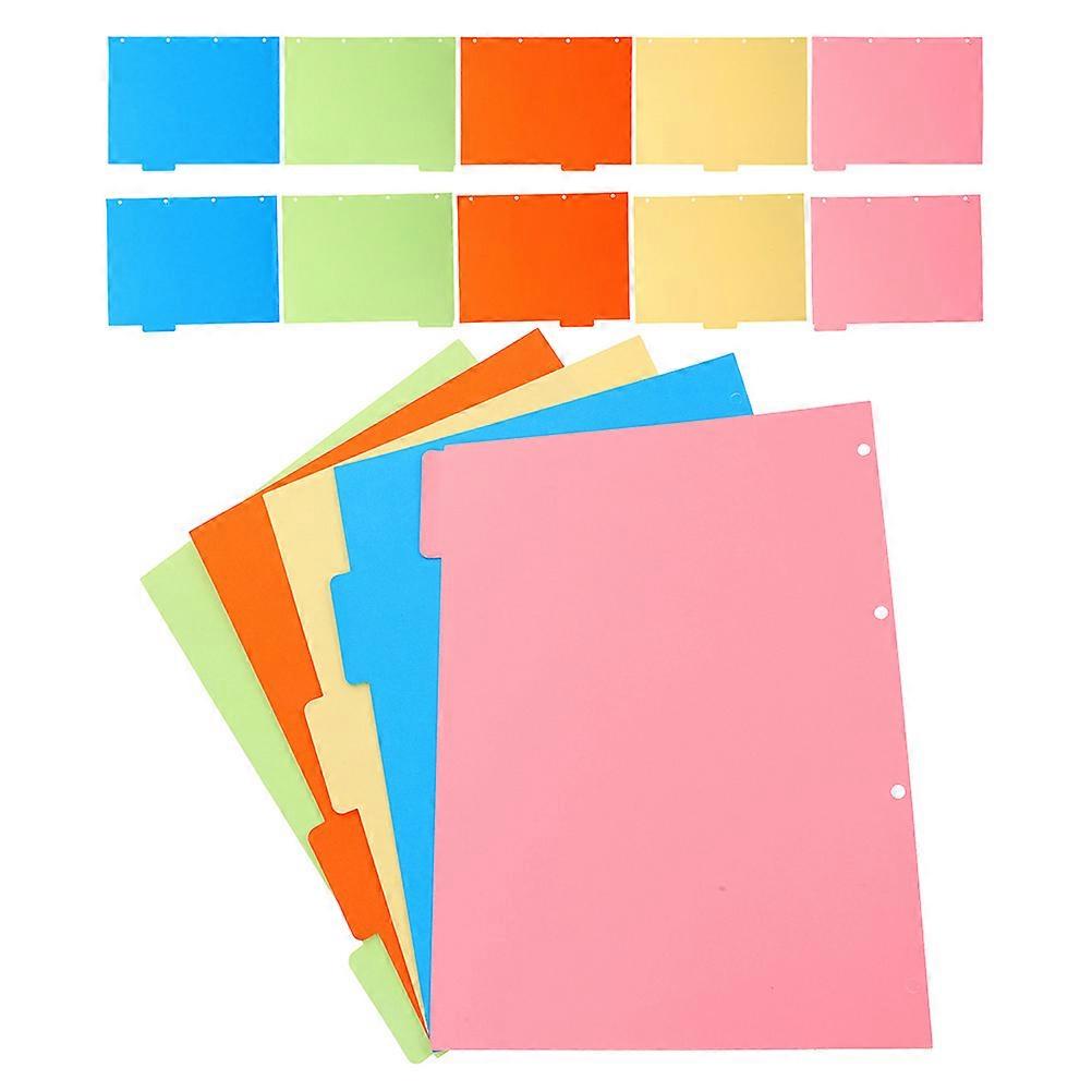 3 Sets Loose Leaf Notebook Tab Dividers Assorted Color Document Separation For Journals Usages