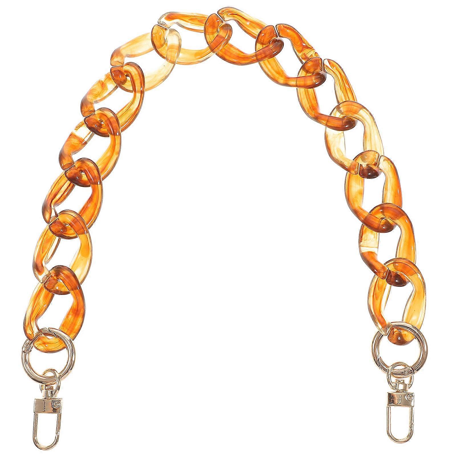 Fashionable Acrylic Bag Chain for DIY Handbags with Removable Straps Brown 45CM