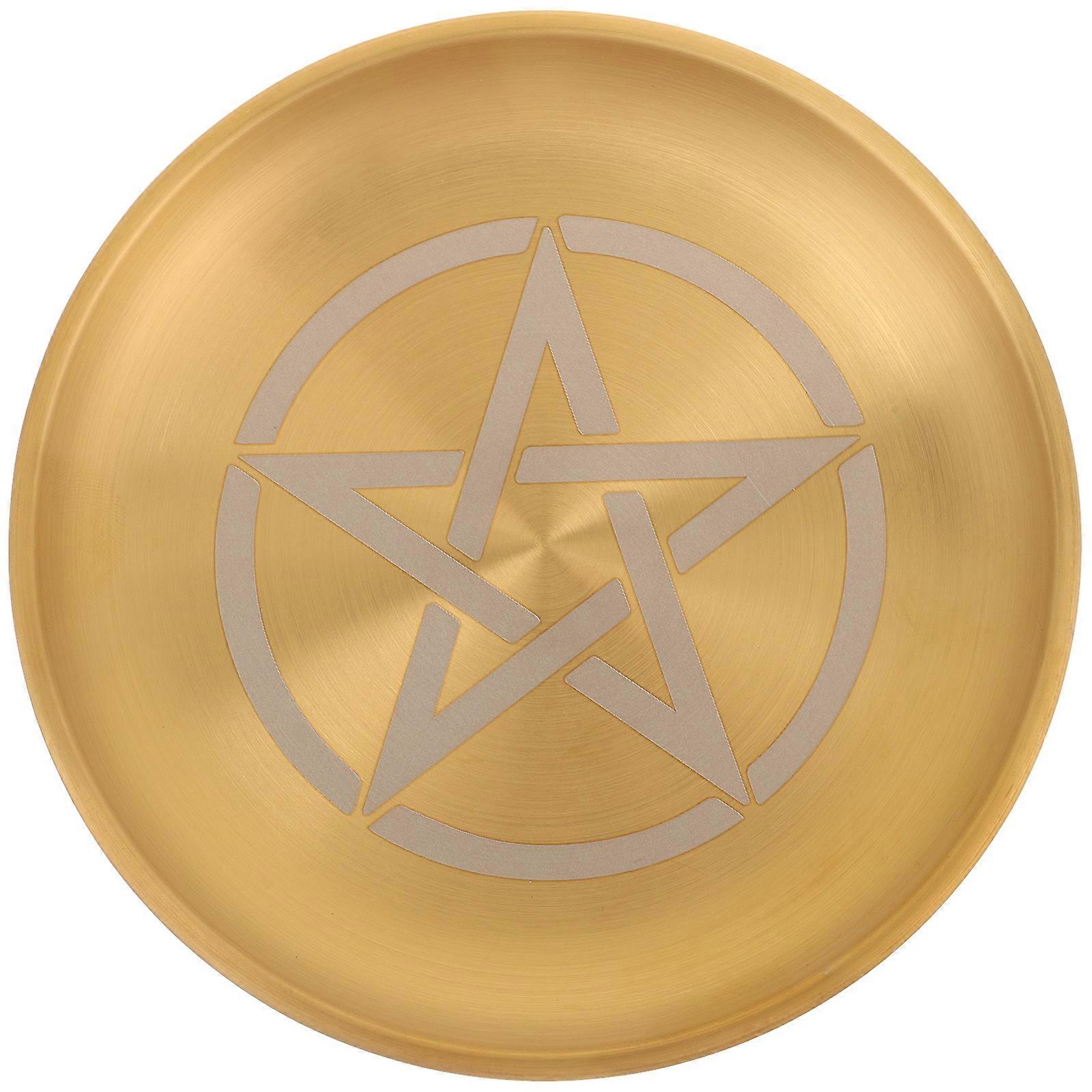 Elegant Pentacle Candle Tray for Altar Decorations, Rituals, and Spiritual Practices at Home
