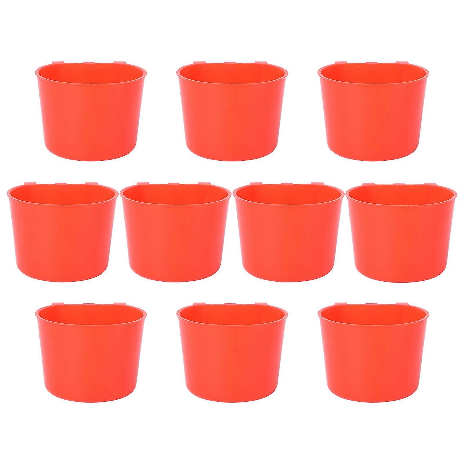 Birds Feeding Bowl Pigeon Feeders for Feeding Use 10Pcs Durable Red Set