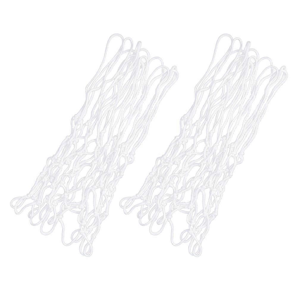 Durable Basketball Playing Net for Outdoor Use Made of Synthetic Material White Color 2pcs
