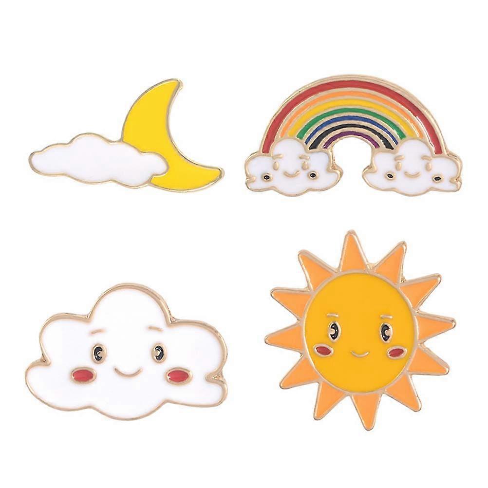 Here's a polished and engaging product description for your **4pcs Cute Sun And Rainbow Brooch Set**:
✨ **4pcs Cute Sun And Rainbow Brooch Set –