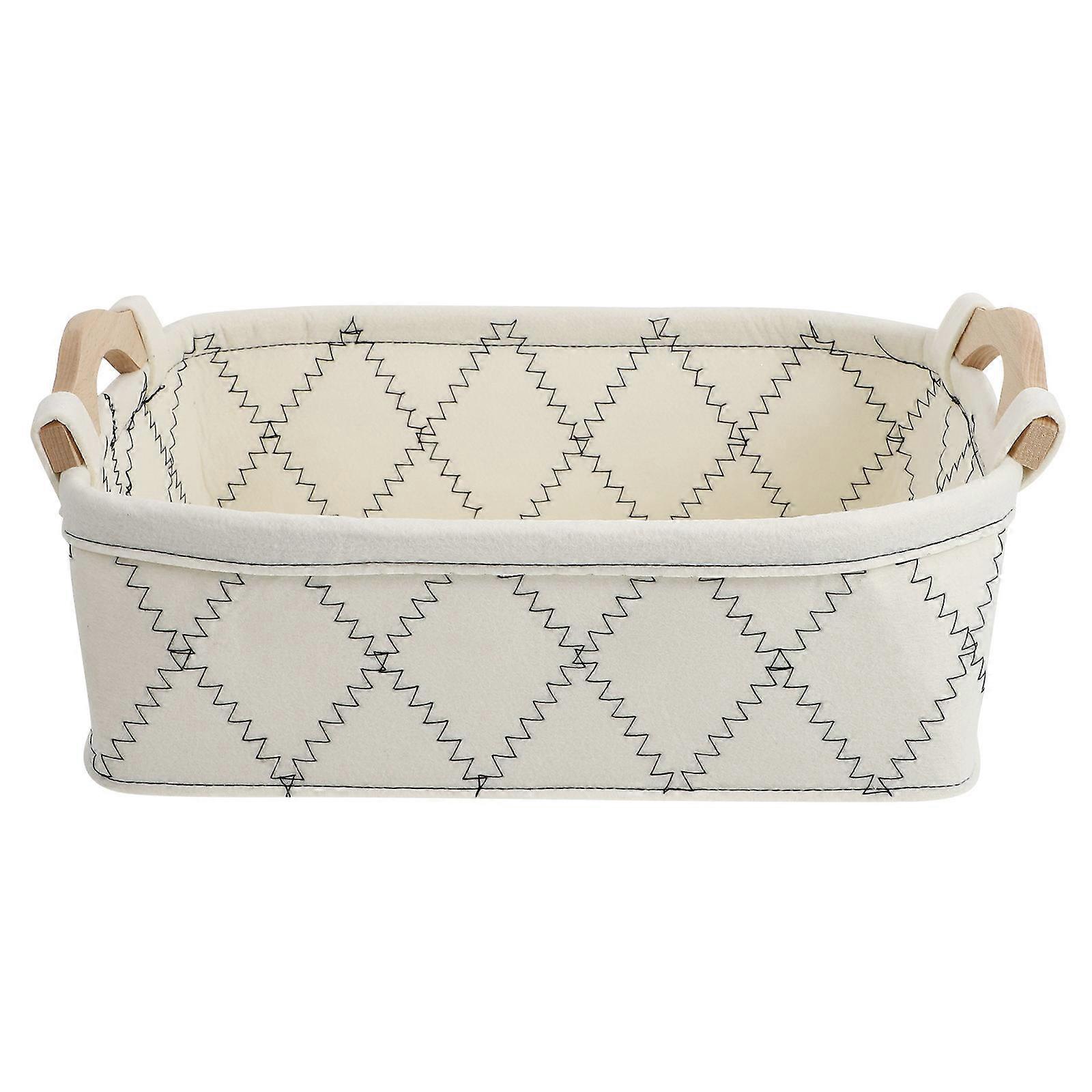 White Felt Storage Basket for Clothes Organizer 1Pcs Holder