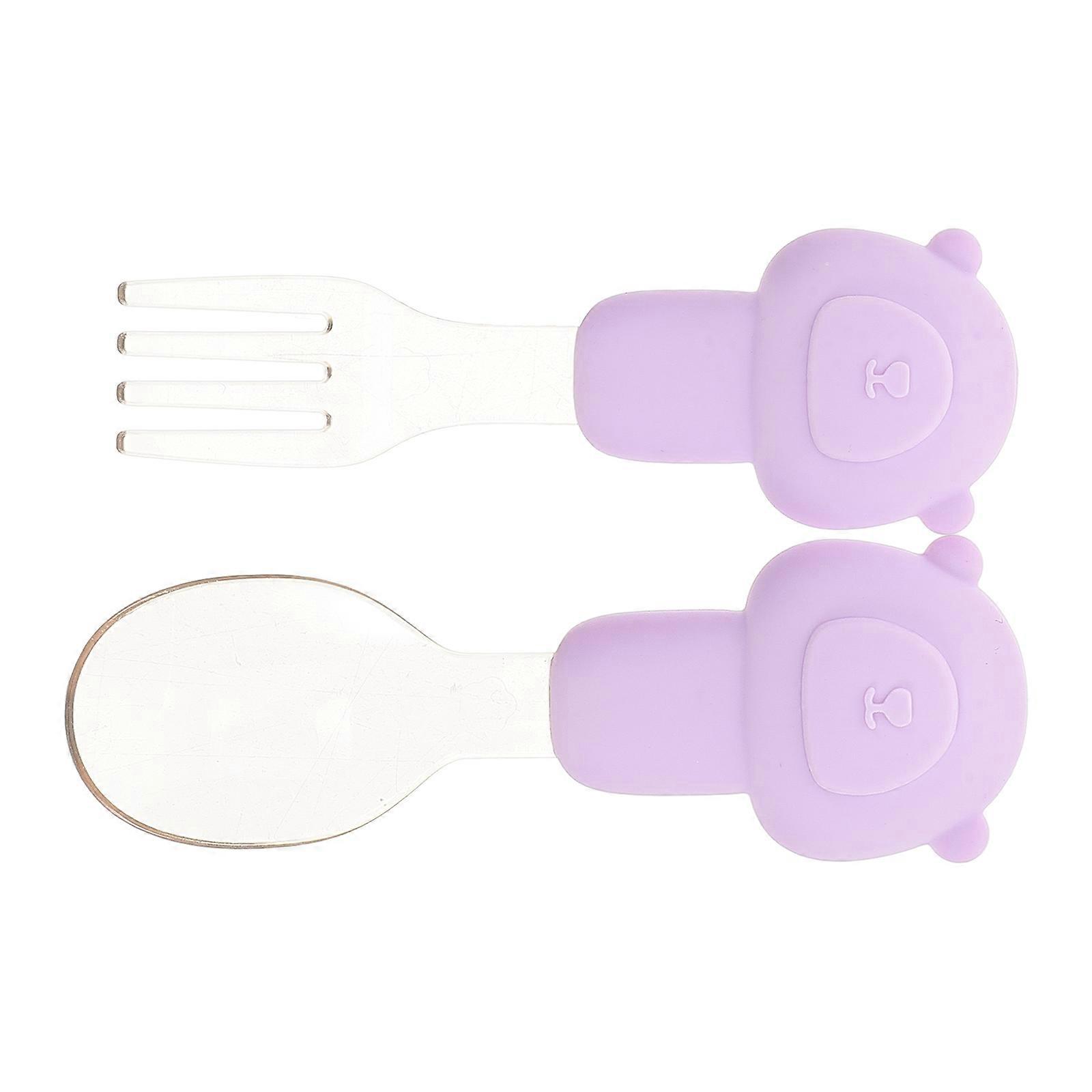 Silicone Toddler Utensils Baby Fork and Spoon Set for Daily Use 1Set