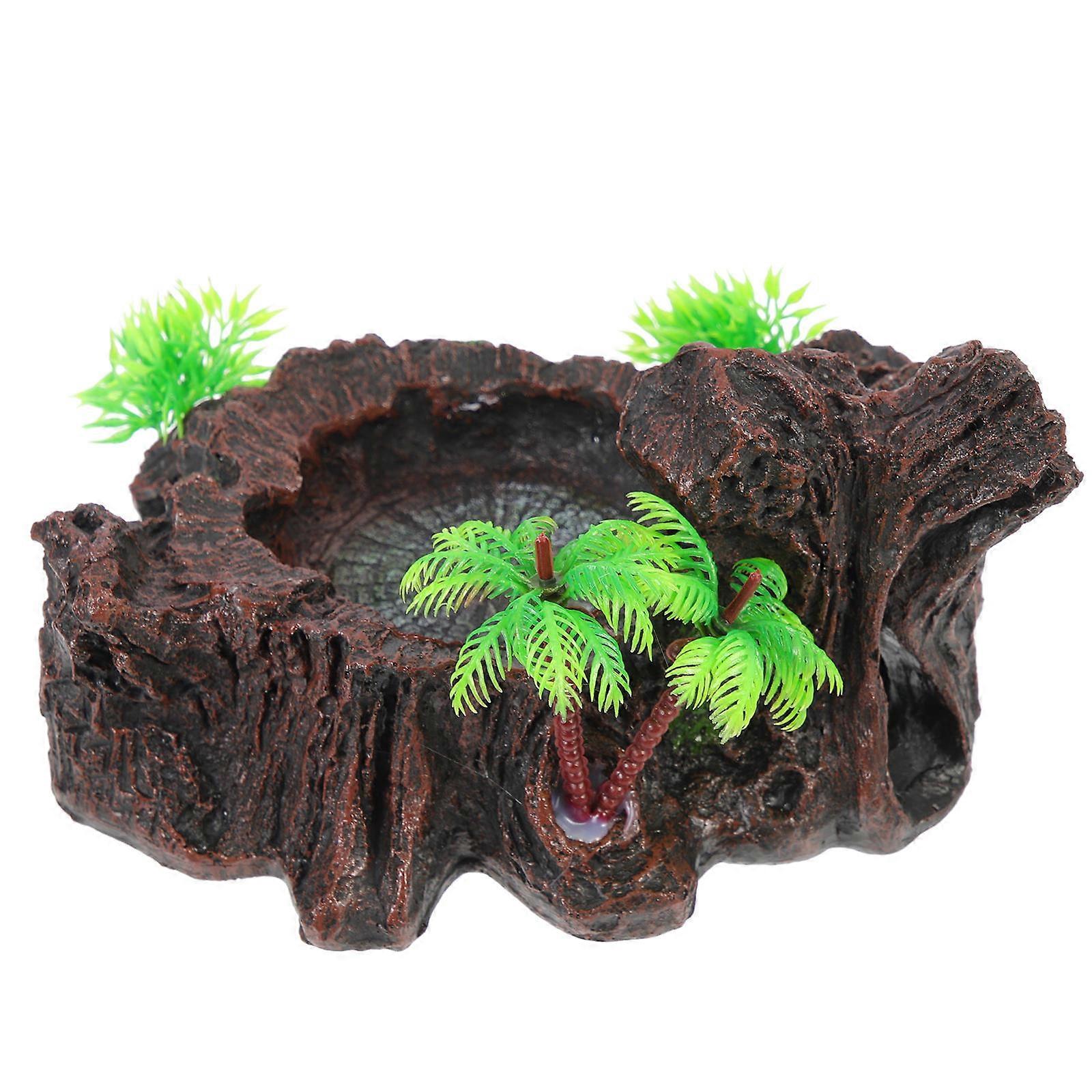 Reptile Feeding Bowls Turtle Shape Non-slip Base Designed For Aquarium Decoration 1Pack