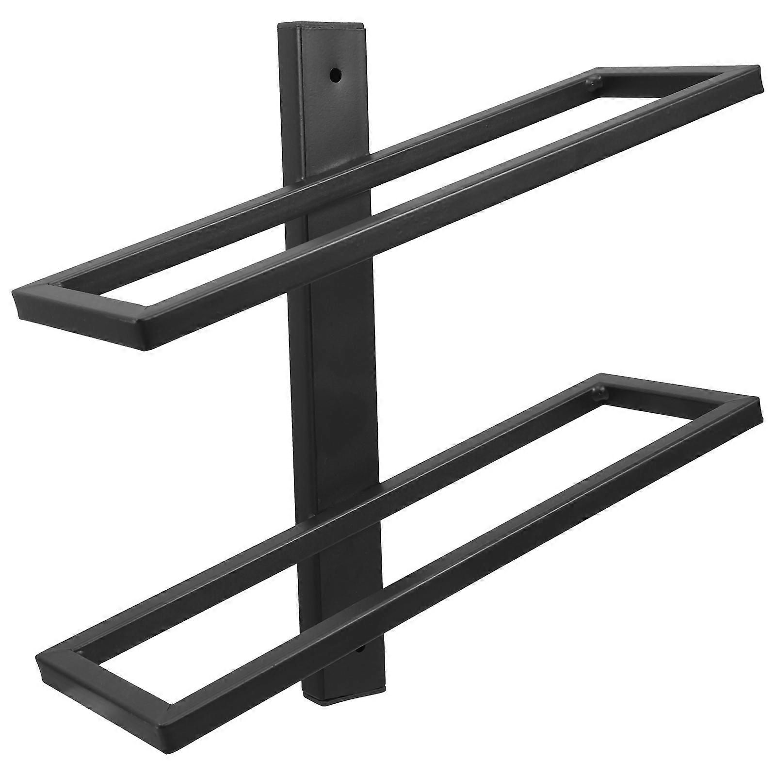 Wall Mounted Wine Rack Decorative Metal Holder Sturdy Iron Construction Modern Display Rack Slots Minimalist Style Elegant Decor