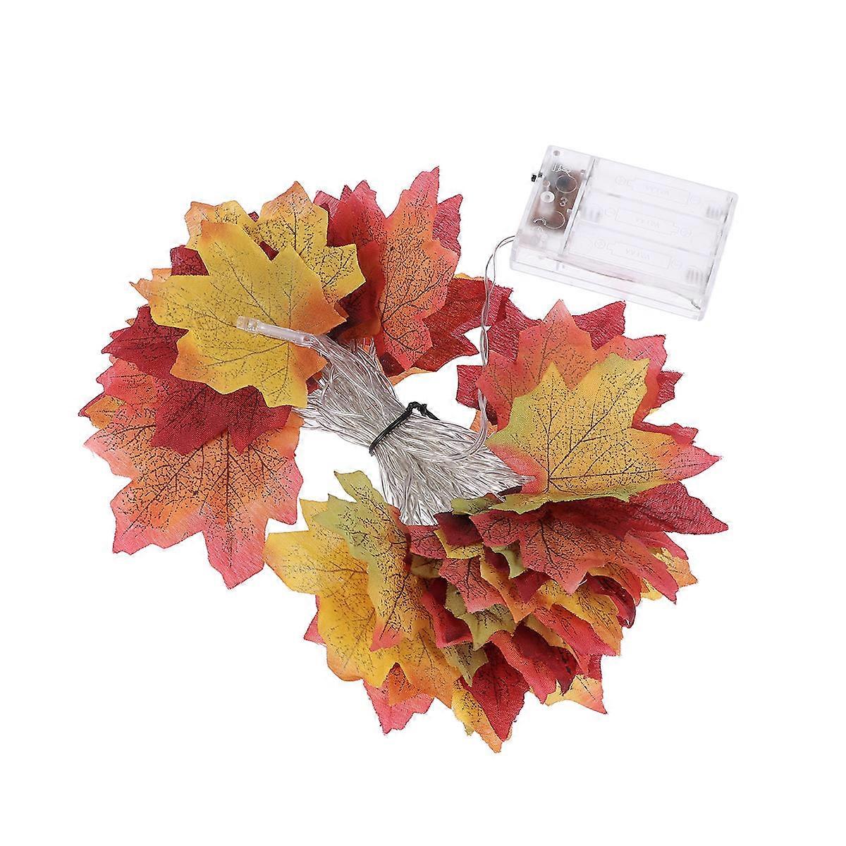 Assorted Color 4M String Rope Lamp Maple Leaves Shape Lights For Birthday Festival 1Pcs