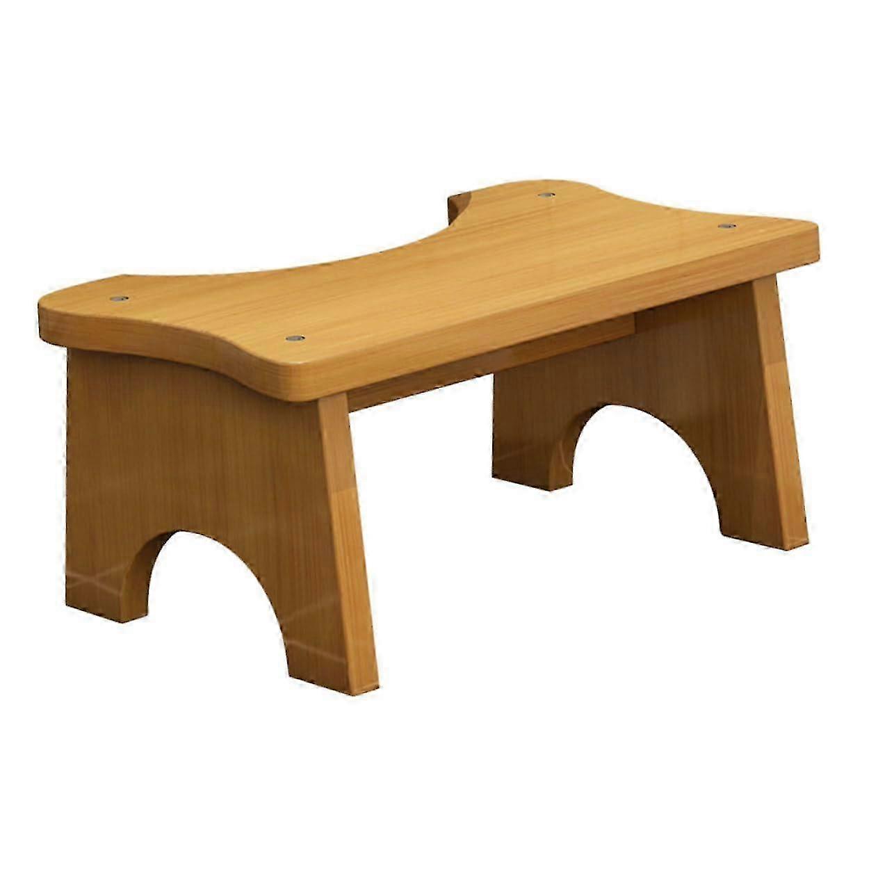 2025 1 Stück WC-Hocker aus Holz für Erwachsene Robuster Fußhocker aus Naturholz rutschfeste Oberfläche für Bad und WC Platzsparend und zuverlässig
