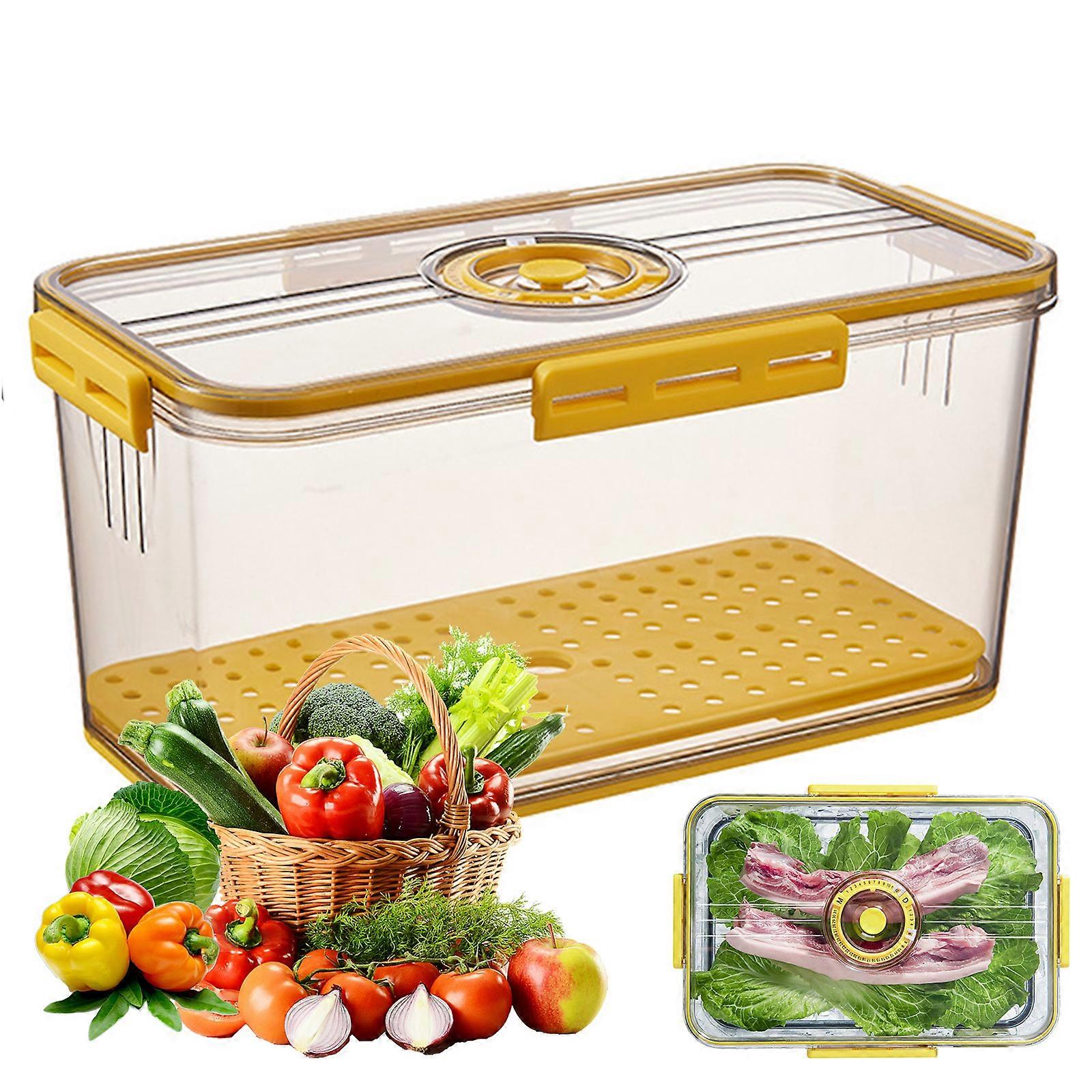 Refrigerator Bread Storage Container Yellow