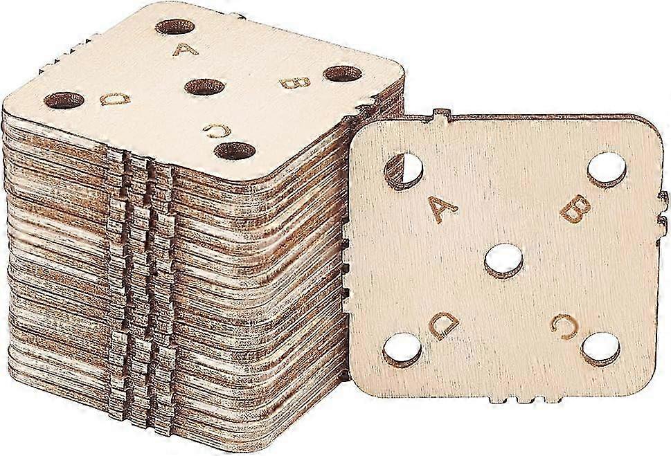 twenty-four Pcs Square Weaving Card 1.8x1.8inch 5 Holes Loom Handmade Tools for Supplies Tablet