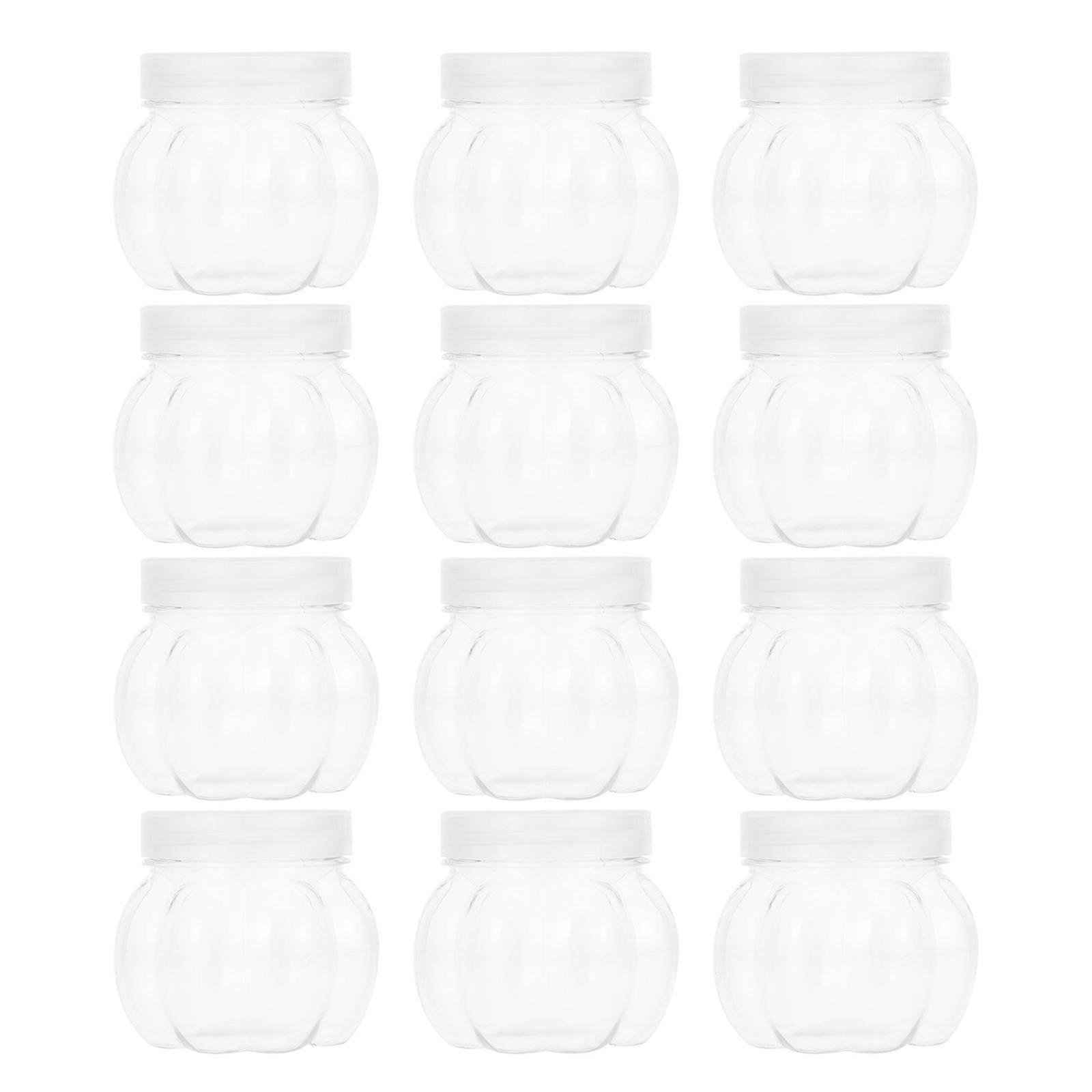 12Pcs Transparent Candy Storage Jar Creative Pumpkin Shaped Jar for Package