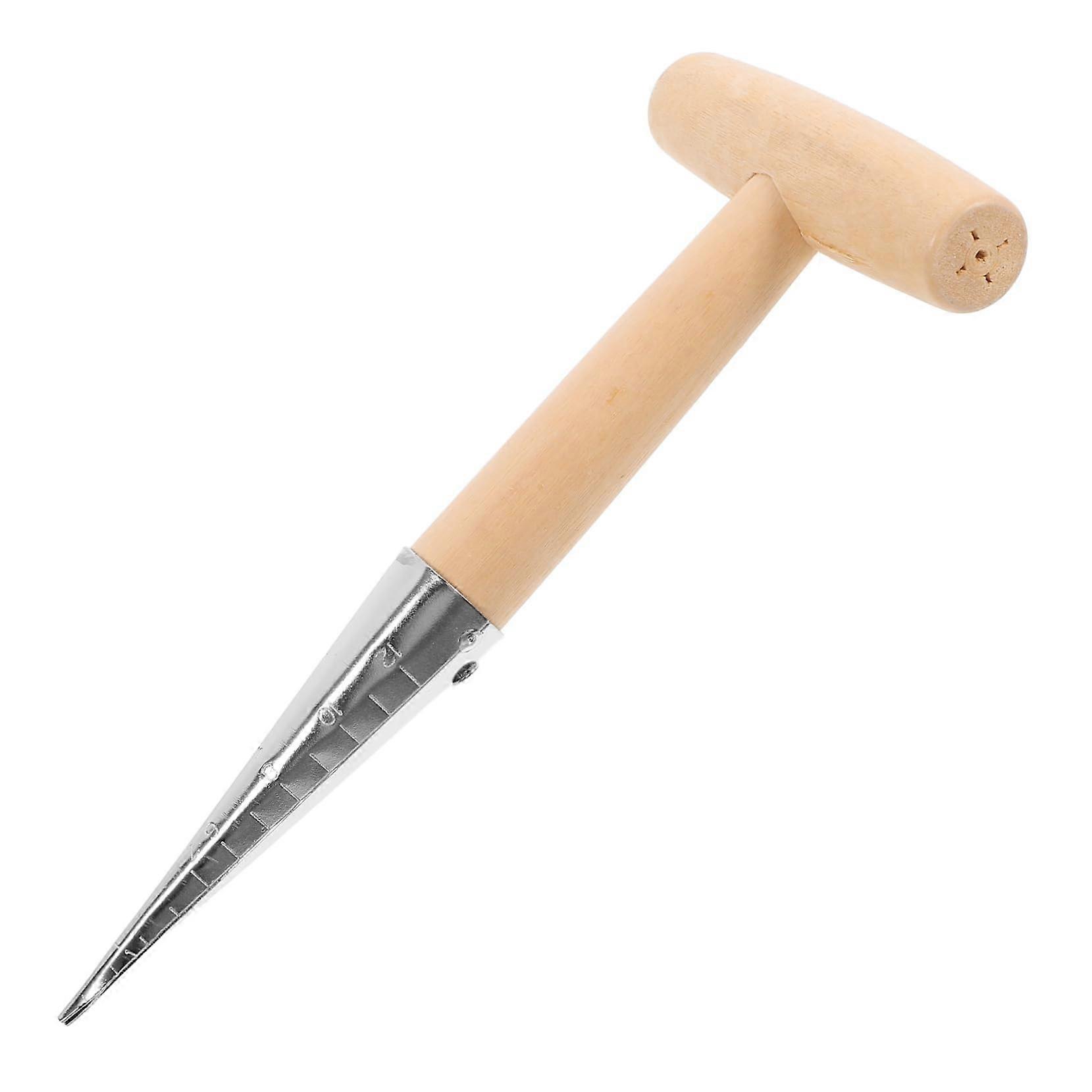 Dibber With Wooden Handle Garden Tool For Planting Sowing Transplanting Durable Hole Puncher For Vegetables Succulents